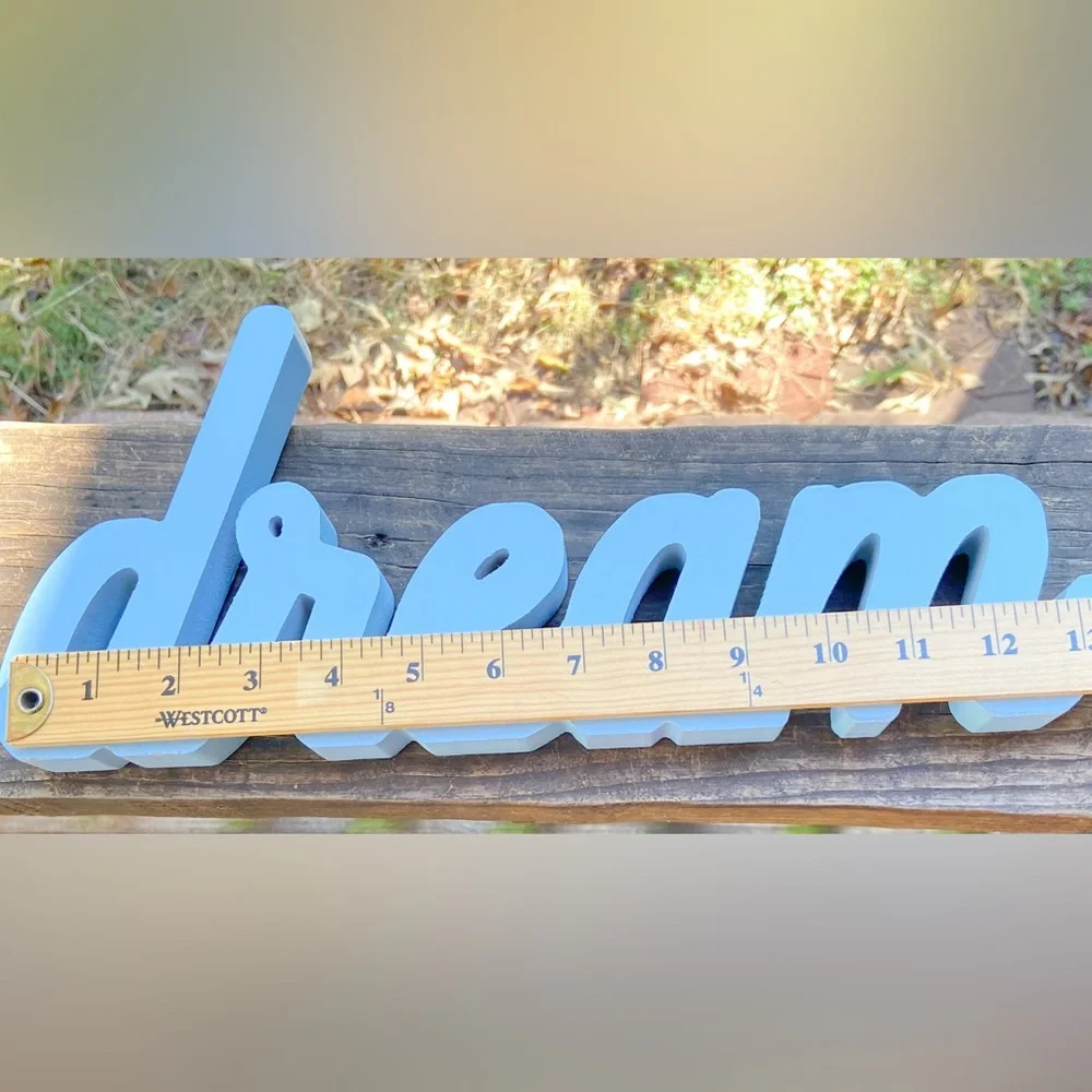 Wooden Cross and Dream Sign Home Farmhouse Decor Inspirational Religious EUC